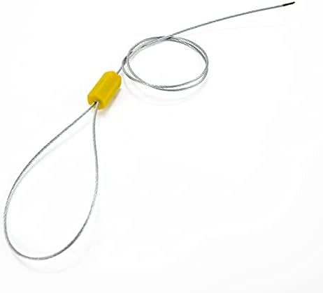 24" Steel Wire Cable Seals Tamper Resistant Security Tags Numbered Garden Marking Label Lock Strip Self-Locking Padlock Length 60 cm (Pack of 100pcs) (Yellow)