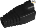 50 Pcs Cat5 Cat5E Cat6 Strain Relief Boot, RJ45 Plug Connector Cover Modular Network Plug Connector Cap Cable Connector Boots, Black