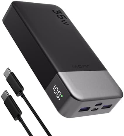 20000mAh Power Bank Portable Charger, 35W PD 3.0 QC 4.0 Fast Charging Phone Charger with LED Display, Travel Battery Pack 2 USB C 2 USB A Ports for iPhone 16/15/14 Series, Galaxy, iPad