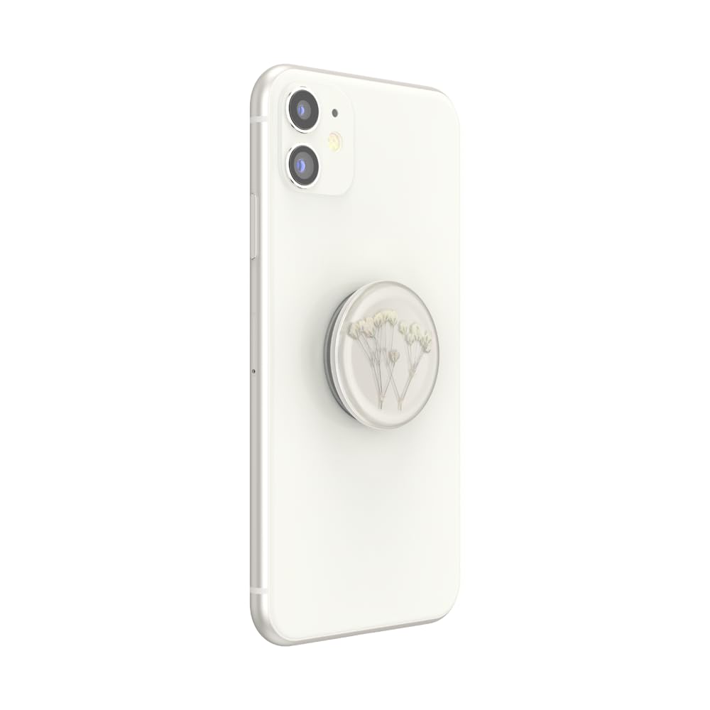 PopSockets Adhesive Phone Grip, Holder, Phone Stand, Flower - Pressed Flower Baby's Breath