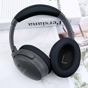 Replacement Headband Cushion and Earpads for Bose QC35 QC45 Headphones with Noise Isolation Memory Foam (Black)