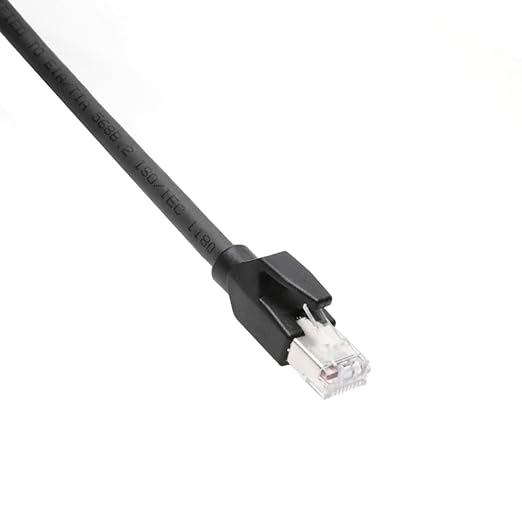 Alvin's Cables M12 X-Code 8 Pin Male to RJ45 Ethernet Cable for Cognex Keyence Camera, High-Flex Cat6a Cable for Industrial Automation, Fieldbus Module, Robotics, Right Angle 6.6ft/2m