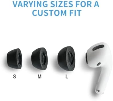 Comply Memory Foam Replacement Earbud Tips for Apple AirPods Pro 1 & 2 | Ultimate Comfort, Secure Fit, Superior Noise Isolation | Anti Slip, Prevent From Falling Out | Black, Medium (3 Pairs)
