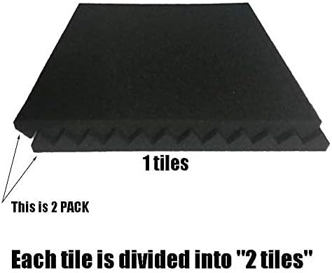 96 Pack Black/BLUE 12 "X 12 "X1" Acoustic Panels Studio Soundproofing Foam Wedge Tiles,