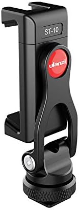 ULANZI Metal Phone Tripod Mount ST-10, Universal 360° Smartphone Adapter with 2 Cold Shoe Mount, Adjustable Cell Phone Clamp Stand Holder, Compatible with iPhone, Samsung Galaxy and All Phones