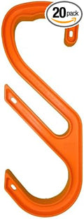 HIGH 5 Hook Double - Heavy Duty, Industrial Safety Hook for Hanging Cables, Cords, Hoses and Welding Leads. 250 lb Capacity (Box of 20)
