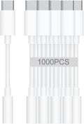 USB-C to 3.5mm Audio Headphone Adapter - HiFi 1000 Pack Compatible with Apple iPhone 16 15 Samsung Galaxy S25 S24 S23 S22 S21 Plus Pro Max Ultra Pixel iPad - Type C to Aux Cord Jack Dongle Adapter