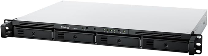 Synology RackStation RS422+ NAS Server with Ryzen 2.6GHz CPU, 2GB Memory, 32TB HDD Storage, 2 x 1GbE LAN Ports, DSM Operating System Bundle with Rail kit
