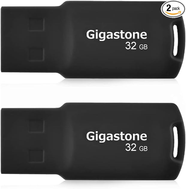 GIGASTONE V70 32GB 2-Pack USB 2.0 Flash Drive Thumb Drive Memory Stick Pen Drive Capless Design Pen Drive