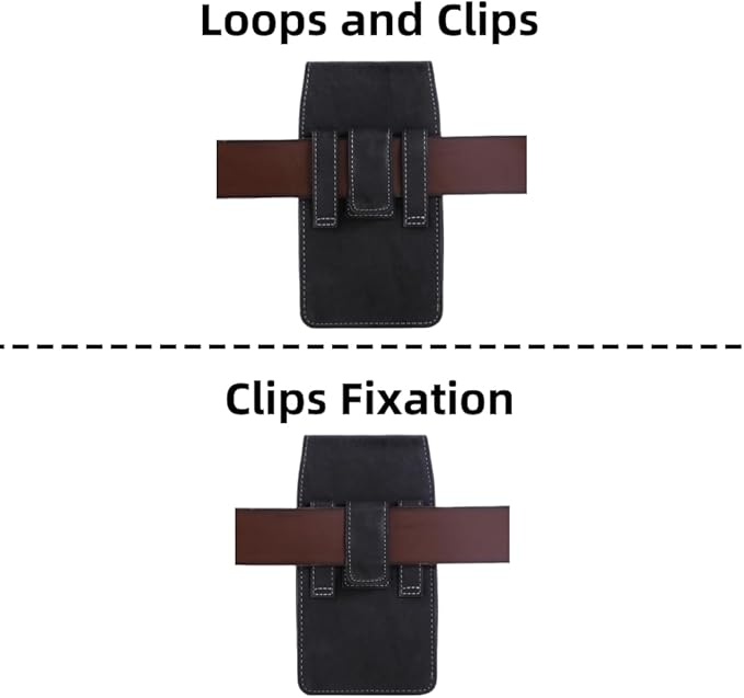 Phone Holster Pouch Case Belt Clip Loops Card Slot for Man iPhone12 13 14 15 16 17,11 12 13 14 15 16 17pro,17Air/Samsung S25 S24 S23 S22 S21 S20/LG/Moto (Black&Yellow, L(6.1" x3.2''x0.8))