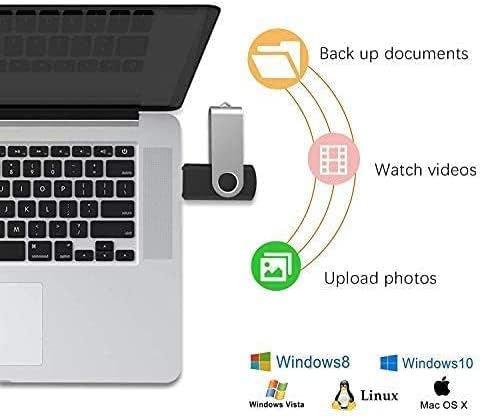 JUANWE 32GB Bulk Flash Drive 10 Packs, Mutipack USB Thumb Drives 2.0 Flashdrive Memory Sticks, Fat32 Jump Drive for Laptop Backup, Bulks Zip Drive Memoria Storage Sticks Pendrive Pack of 10 - Black
