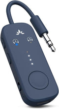 Avantree Relay - Airplane Bluetooth 5.3 Adapter with Qualcomm aptX Adaptive, Supports 2 AirPods or Headphones, 20Hr Playtime, 3.5mm AUX Wireless Audio Transmitter for Travel Flight, Airline, Gym