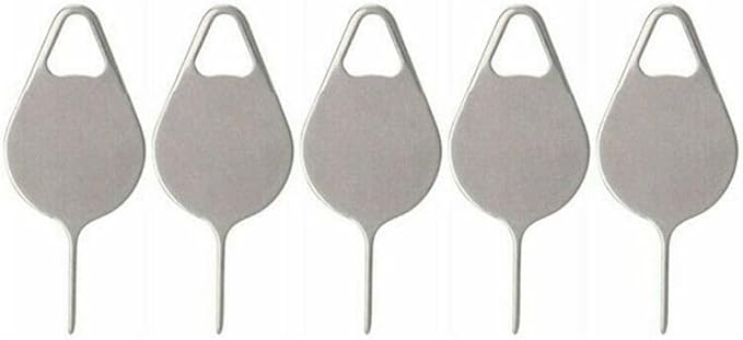 5 Pcs Silver Card Needle, Sim Card Tray Opening Removal Tool, Eject Pin Tool Replacement SIM Card Tools Accessories