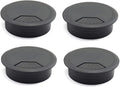 4pcs 2 inch Desk Wire Cord Cable Grommets Hole Cover for Office PC Desk Cable Cord Organizer Plastic Cover Black (Black-4Pcs)