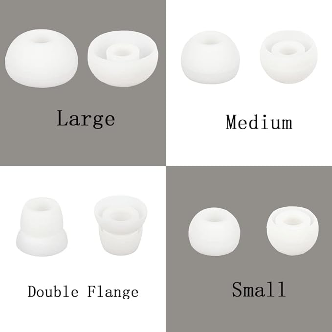 Silicone Ear Tips Earbud Replacement Tips Earbuds Eargels Earpads Earbuds Tips Compatible with Powerbeats 2/3 Wireless Beats by Dre Headphones,4 Pairs(White)