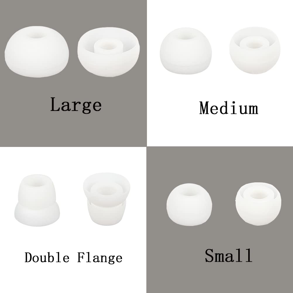 WKYMY Silicone Ear Tips Earbud Replacement Tips Earbuds Eargels Earpads Earbuds Tips Compatible with Powerbeats 2/3 Wireless Beats by Dre Headphones,4 Pairs(White)