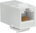 Cmple - Cat5e Inline Coupler Type Keystone Jack, Female to Female RJ45 Inline Coupler for Computer Networks, Laptops, Monitors - White