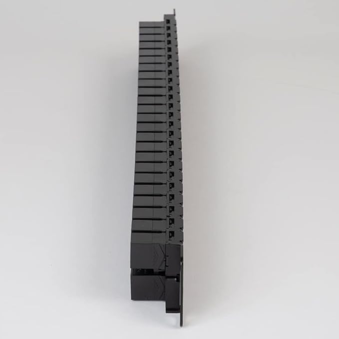 ICC CAT5e Feed-Through Patch Panel, 48 Port, 1U Rackmount, RJ45 Ethernet Patch Panel, No Punch Down, PoE++ and TAA Compliant, Black