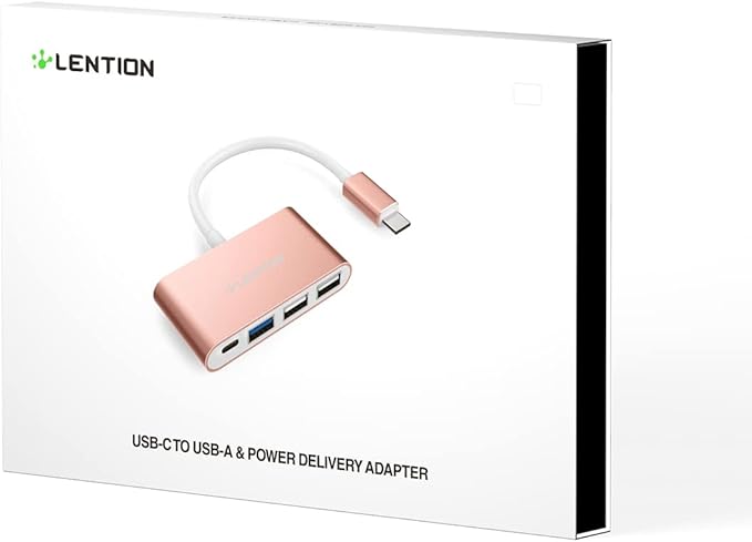 LENTION 4-in-1 USB-C Hub with Type C, USB 3.0, USB 2.0 for 2024-2016 MacBook Pro (M1-M4), iPhone 16-15 New Mac Air/Surface, ChromeBook, More, Multiport Charging & Connecting Adapter (C13, Space Gray)