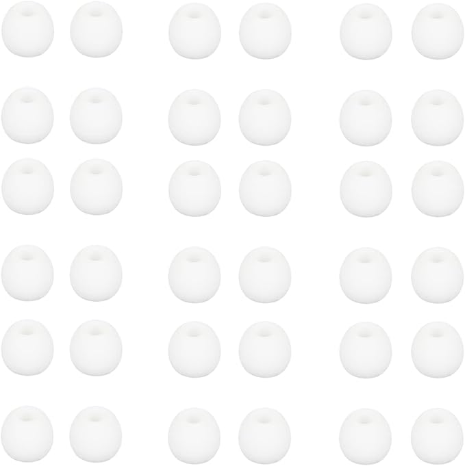36 Pieces Small Earbud Tips Soft and Comfortable Silicone Earbud Tips Ear Bud Replacement Pieces Silicone Fit Most in-Ear Headphones，Inner Hole 3.8mm -5.5mm，Small White Replacement Eartips