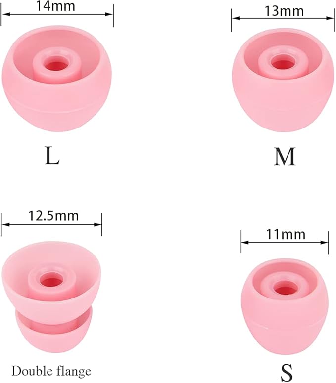 Earbud Tips Earbuds Replacement Tips Replacement Earbud Tips Earbud Covers Silicone Tips Replacement Ear Tips Compatible with Powerbeats Pro Beats Wireless Earphone Headphones 4 Pairs (Pink)
