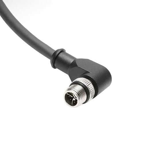 Alvin's Cables M12 X-Code 8 Pin Male to RJ45 Ethernet Cable for Cognex Keyence Camera, High-Flex Cat6a Cable for Industrial Automation, Fieldbus Module, Robotics, Right Angle 6.6ft/2m