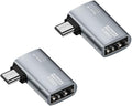 Powered Left Angle USB 2.0 Micro Male to USB Female Host OTG Adapter for Samsung, Firestick，PS Classic，SNES Mini,NES/SNES Classic,Chromecast and More Smartphone or Tablet (2 Pack)