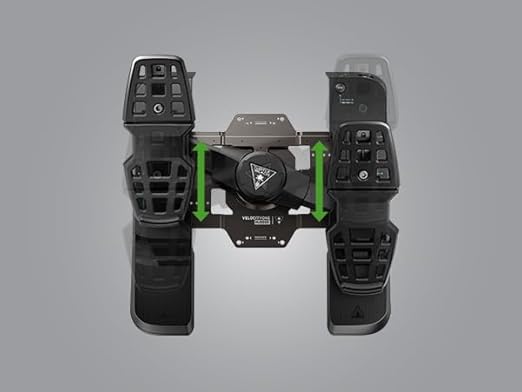 Turtle Beach VelocityOne Universal Rudder Pedals for Windows 10 & 11 PCs, Xbox Series X, Xbox Series S, and Xbox One Featuring Smooth Rudder Axis, Adjustable Brakes and Pedal Width – Black