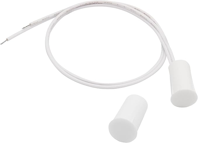 2PCS Recessed Wired Security Window Door Contact Sensor, Normally Closed NC, Door Alarm Magnetic Reed Switch with 2 Wire, ABS White, RC-33