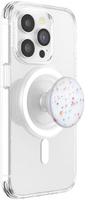 PopSockets Phone Grip for MagSafe with Kickstand, Magnetic Stand, Swappable Top, Secure Hold for iPhone MagSafe Cases, Phone & Tablet Grip - Circus Regrind Coconut Crème