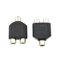 HAHIYO 3 RCA F-2x3.4 RCA F Stereo Plug Interconnect Audio One Male 3.4mm(1/8inch) Two Male 3mm(1/8inch) Adapter Splitter Good Signal Sound Snap Tight Not Wobble for Headphone Guitar Black 2pcs