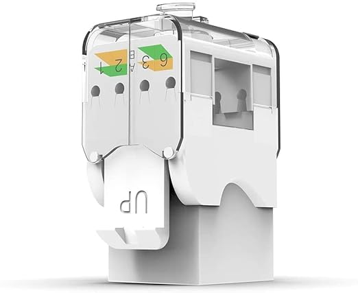 AMPCOM CAT6 Keystone Jack Tool-Less RJ45 UTP, No Punch-Down Tool Required Module Coupler 12-Pack White