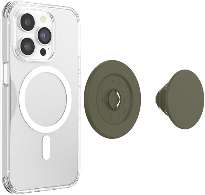 PopSockets Phone Grip for MagSafe with Kickstand, Magnetic Stand, Swappable Top, Secure Hold for iPhone MagSafe Cases, Phone & Tablet Grip - Soft Touch Fatigue