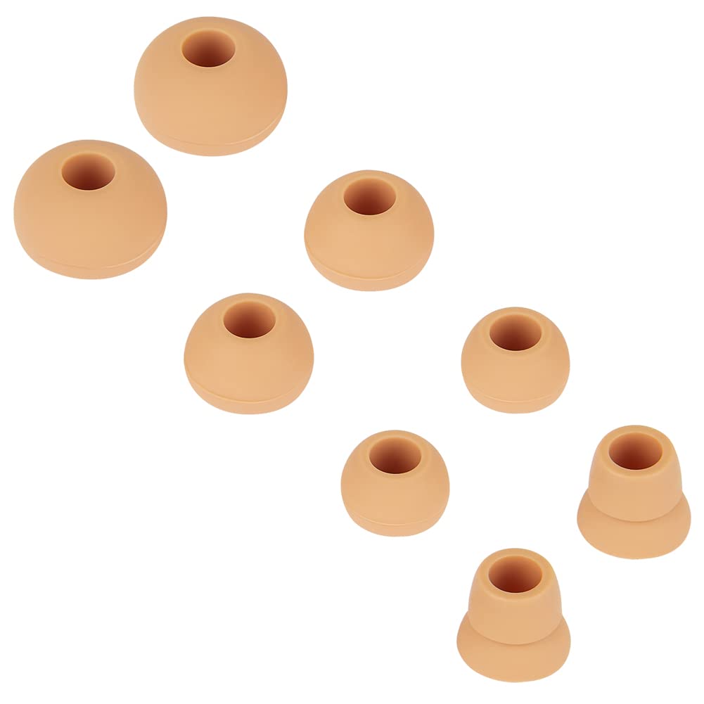 Replacement Silicone Ear Bud Tips Earbuds Cap Compatible with Powerbeats 1/2/3 Wireless Beats by Dre Headphones,4 Pairs Earbud Tips(Gold)