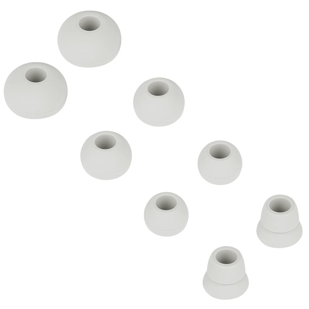 4 Pairs Silicone Ear Tips Earbuds Replacement Tips Earbuds Cap Eartips Tips Compatible with Powerbeats 1/2/3 Wireless Beats by Dre Headphones (Light Gray)