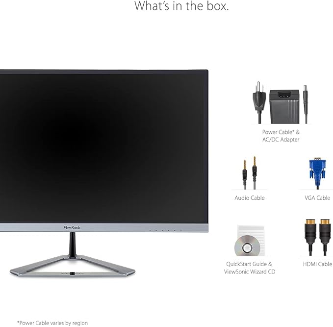ViewSonic VX2476-SMHD 24 Inch 1080p IPS Monitor with FreeSync, Ultra-Thin Bezels, HDMI and DisplayPort