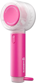 AIRMATE Portable Handheld Fan, 5 Wind Speed Adjustable, 3000mAh Battery Rechargeable, Durable Motor, 13000RPM Super Powerful Wind, Personal Turbo Hand Held Mini fan for Makeup/Travel/Outdoor (Pink)