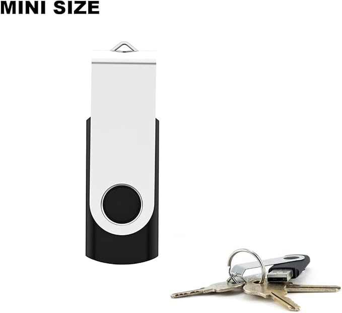 3 Pack 128GB USB Flash Drive with Type C Adapter and Storage Box USB 2.0 High Speed Metal Pen Drive 360° Rotatable Storage Memory Stick for Phone/Pad/PC/Laptop/Android - Black(3-Pack 128GB)