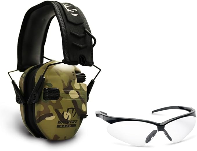 Walker's Razor Slim Electronic Muff and Glasses Combo - MCC