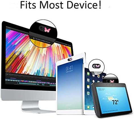 Webcam Cover Slide 6 Packs Ultra-Thin Camera Covers for Computer Laptop Desktop Smartphone to Protect Your Privacy and Security, Butterfly
