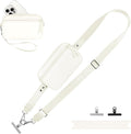 Clip and Go Strap for Phone with Wallet Crossbody, Adjustable Phone Lanyard with Detachable RFID Wristlet Wallet, Cream (L)