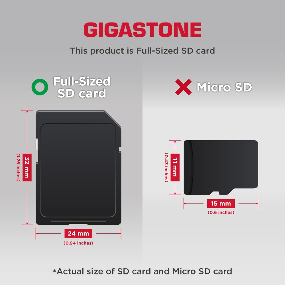GIGASTONE 128GB SD Card 5-Pack UHS-I U1 Class 10 SDXC Memory Card Full HD Video for Digital Camera Speed up to 80MB/s, Full-Sized SD Card, with 5 mini case