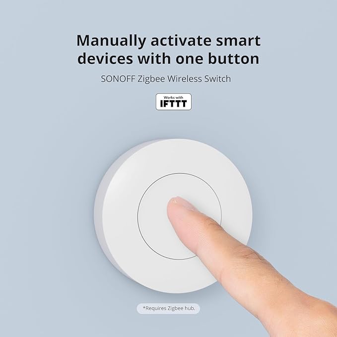 SONOFF Zigbee Switch, SNZB-01P Wireless Push Button, Supports to Create Smart Scenes, Trigger The Connected Devices on eWelink APP with Three Control Options, SONOFF ZigBee Bridge Required, 2Pack