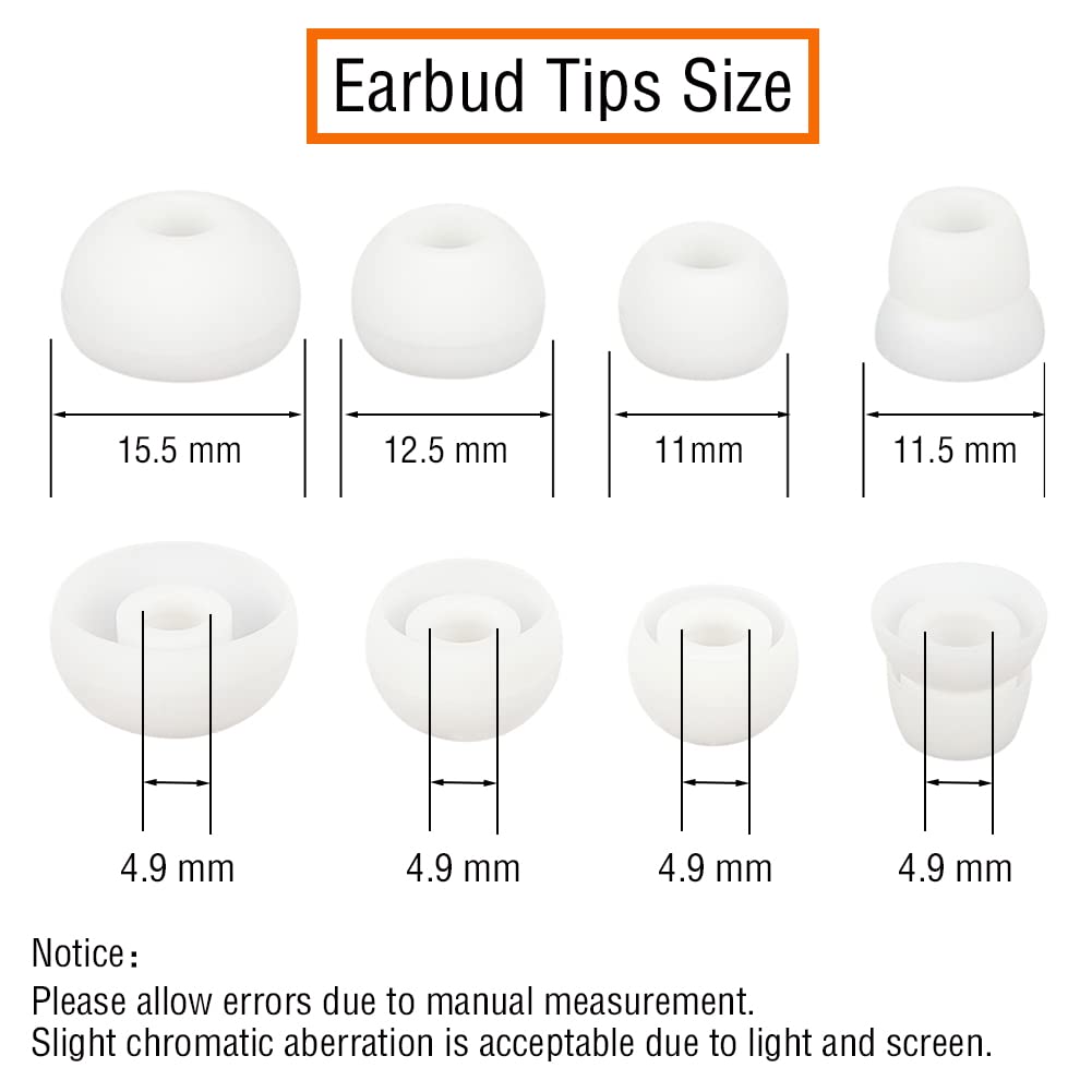 WKYMY Silicone Ear Tips Earbud Replacement Tips Earbuds Eargels Earpads Earbuds Tips Compatible with Powerbeats 2/3 Wireless Beats by Dre Headphones,4 Pairs(White)
