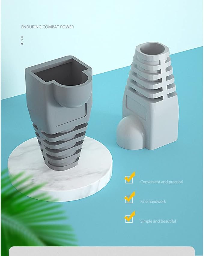 50 Pcs Cat5 Cat5E Cat6 Strain Relief Boot, RJ45 Plug Connector Cover Modular Network Plug Connector Cap Cable Connector Boots, Yellow