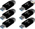 64GB Memorex USB 3.1 Flash Drive – Transfer Speeds Up to 10x Faster Than USB 2.0, Latest USB 3.1 Gen 1 Technology, Lightweight Design, for Daily File Management, Type-A Connector, 6-Pack