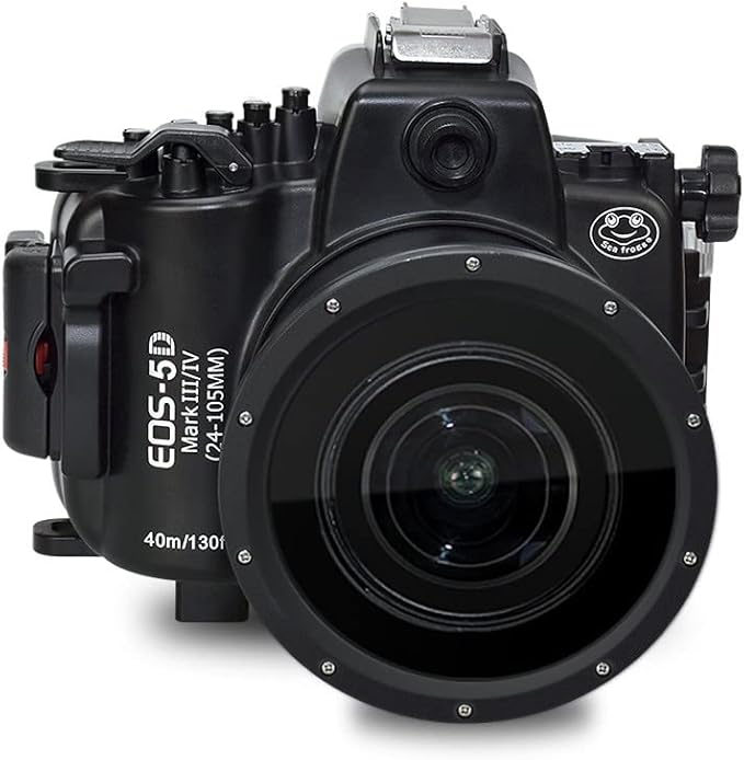 Sea frogs Camera Housing Compatible with Canon EOS 5D Mark III/IV with EF16-35mm f/2.8LII USM Lens,Waterproof IPX8, 40m/130ft Depth Protection EOS 5D Mark 4 Underwater Camera Case, Ideal for Diving
