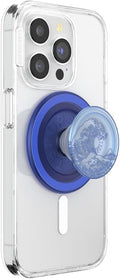 PopSockets Phone Grip for MagSafe with Kickstand, Magnetic Stand, Swappable Top, Secure Hold for iPhone MagSafe Cases, Phone & Tablet Grip - Translucent Ocean
