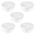 2" White Desk Grommet, JTemgle Flexible Cable Grommet Rubber Cable Hole Cover Wire Organizer Caps Desktop Cord Management for Home Office TV Stands Tabletops, 5 Pieces