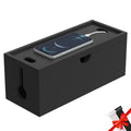 Bamboo Cable Management Box, Large Cord Organizer Box Cable Box to Hide Wires & Power Strips for Desktop Storage Cord Holder for Office Home,No Assembley Required (All Black, 1Medium)